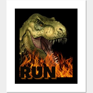 Run!! Dinosaur T-shirt Posters and Art